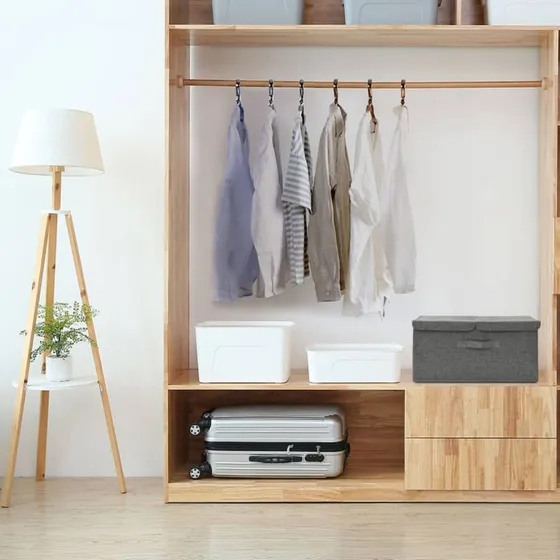 Opbevaringskasse 50x30x25 cm, 2-rums stof antracit