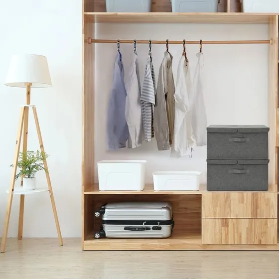 Opbevaringskasser 2 stk. 50x30x25 cm  foldbar antracit