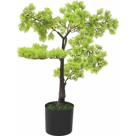 Kunstigt cypres-bonsaitræ med potte 60 cm