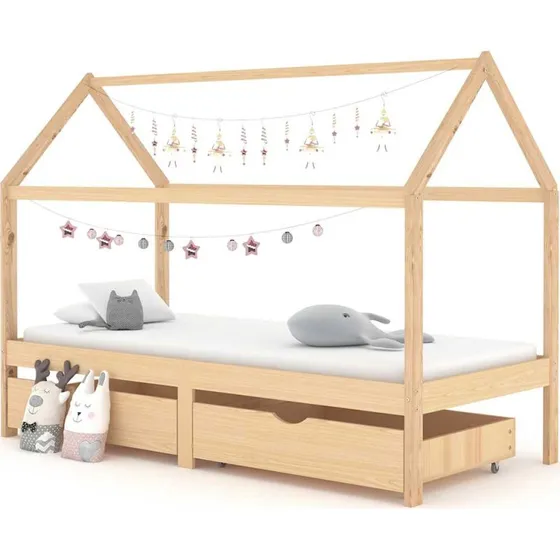 Sengestel til brn 90x200 cm i massivt fyrretr