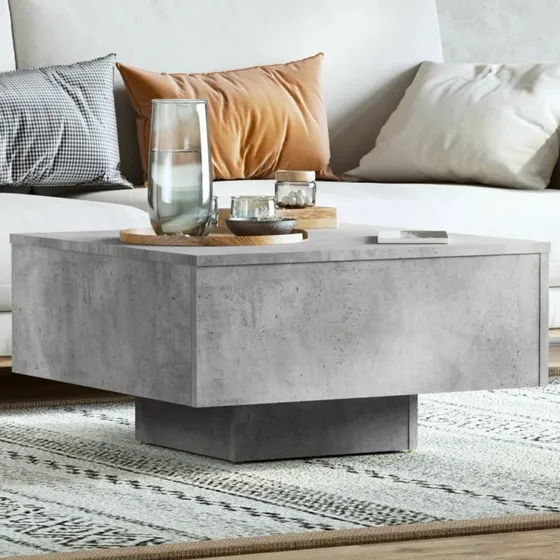 Sofabord 60x60x31,5 cm — konstrueret træ, betongrå