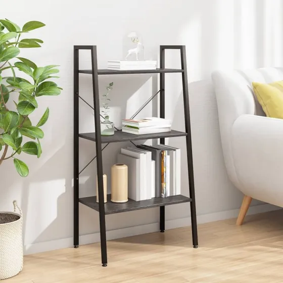 Stigereol 3 hylder 56x35x108 cm – Sort stål