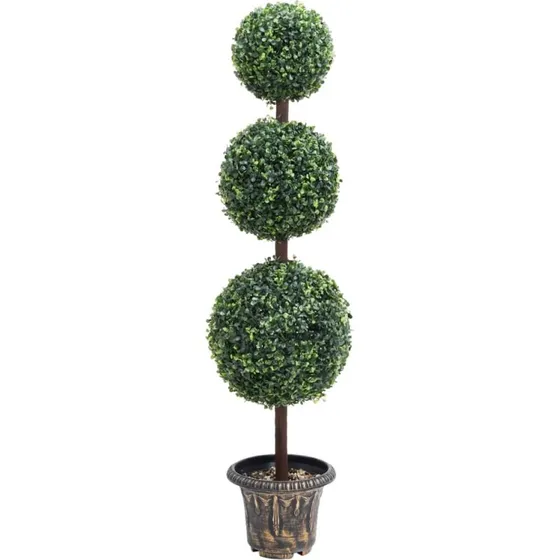 Kunstig buksbom kugle 118 cm med krukke, grøn