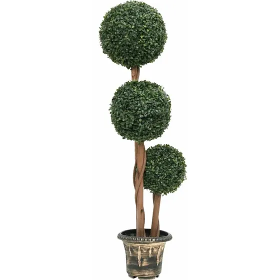 Kunstig buksbom kugle 119 cm med krukke