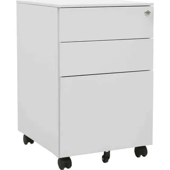 Mobilt arkivskab i stål 39x45x60 cm – 3 skuffer, lås