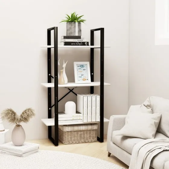 Opbevaringsreol 60x30x105 cm – hvidt massivt fyrretræ