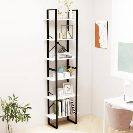 Opbevaringsreol i massivt fyrretræ 60x30x210 cm - hvid