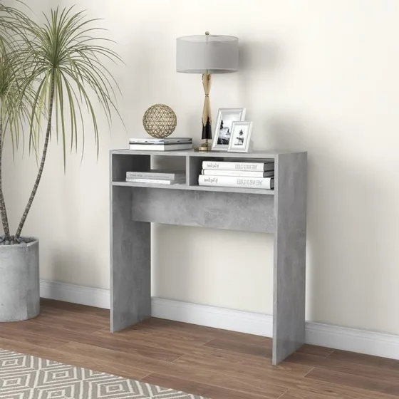 Konsolbord 78x30x80 cm i konstrueret træ - Betongrå