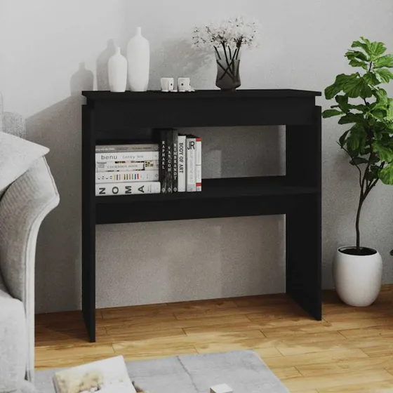 Konsolbord 80x30x80 cm i sort konstrueret træ