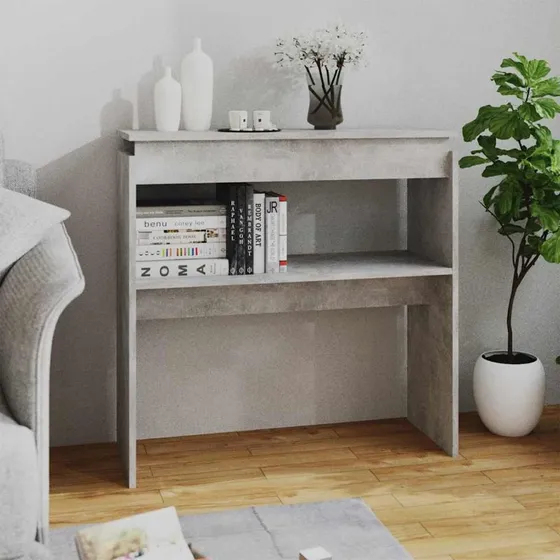 Konsolbord 80x30x80 cm i konstrueret træ - betongrå