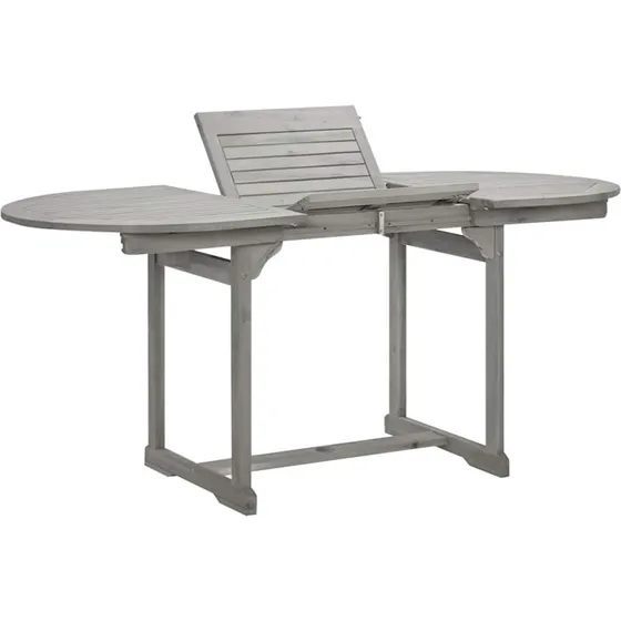 Udtrkkeligt havebord i massivt akacietr 120170x80 cm