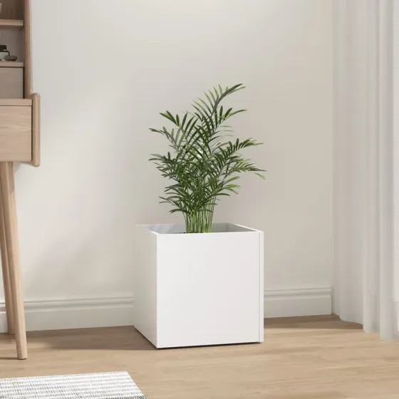 Plantekasse 40x40x40 cm i konstrueret træ - hvid