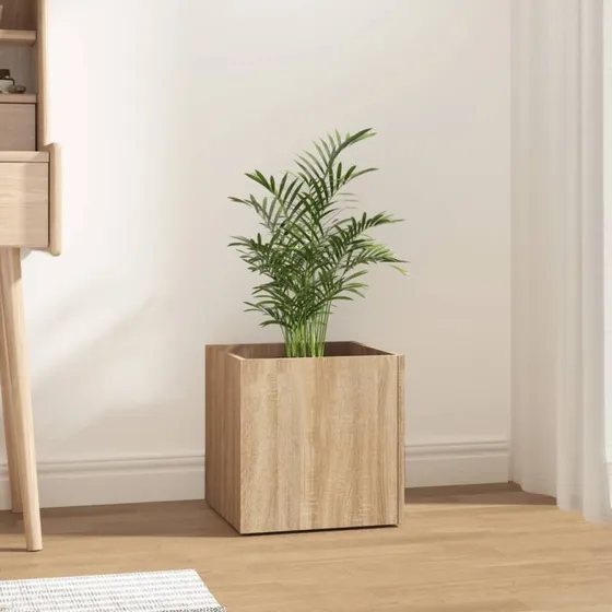 Plantekasse i konstrueret træ 40x40x40 cm – Sonoma eg