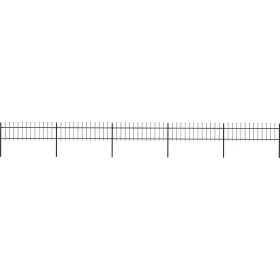 Havehegn i sort stål med spydtop 892,5x60 cm