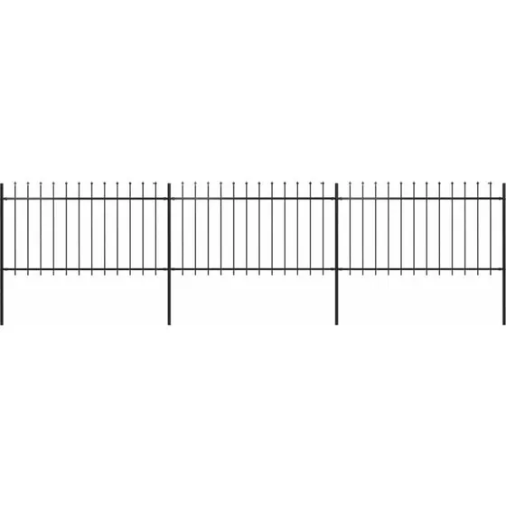 Havehegn i stl med spydtop 537x100 cm, sort
