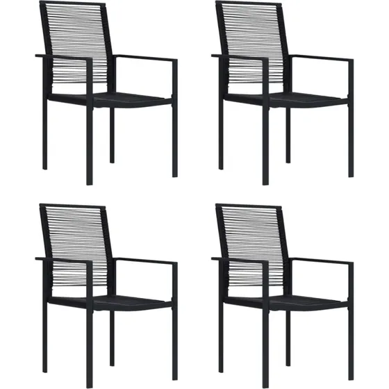 Havestole 4 stk. PVC-rattan sort - robuste & komfortable