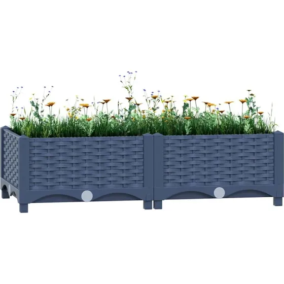 Højbed 80x40x23 cm i polypropylen – blågrå