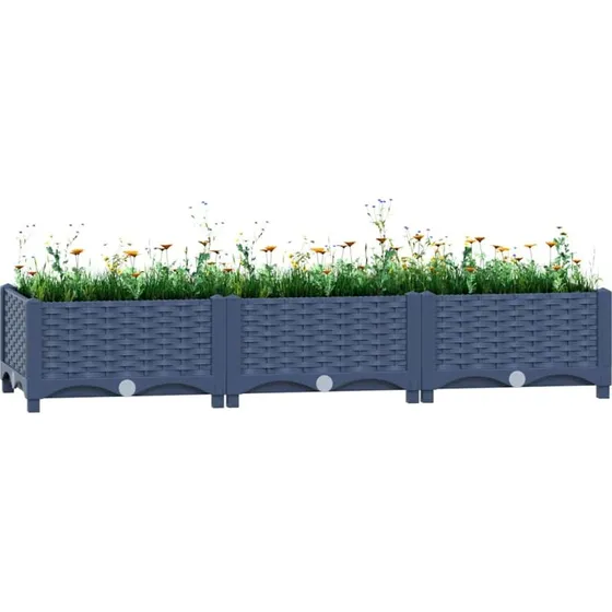 Højbed 120x40x23 cm i polypropylen - blågrå