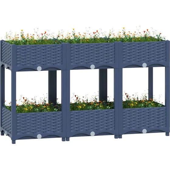 Højbed 120x40x71 cm i polypropylen – blågrå
