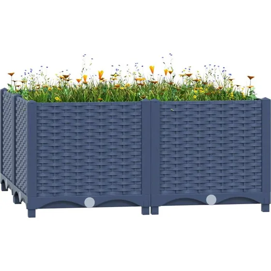 Højbed 80x80x38 cm i polypropylen – blågrå