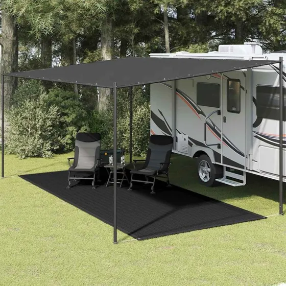 Telttæppe 250x550 cm – sort HDPE