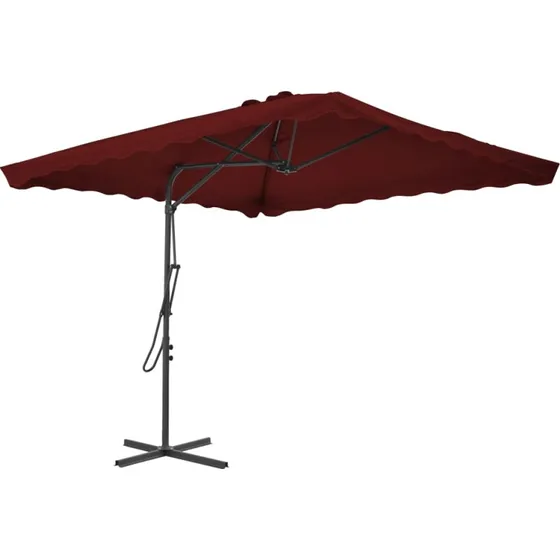 Parasol 250x250 cm bordeaux - stålstang & 360° rotation