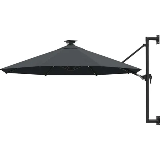 Væghængt parasol 300 cm med LED - antracitgrå