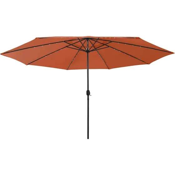 Haveparasol 400 cm med LED – Terracotta