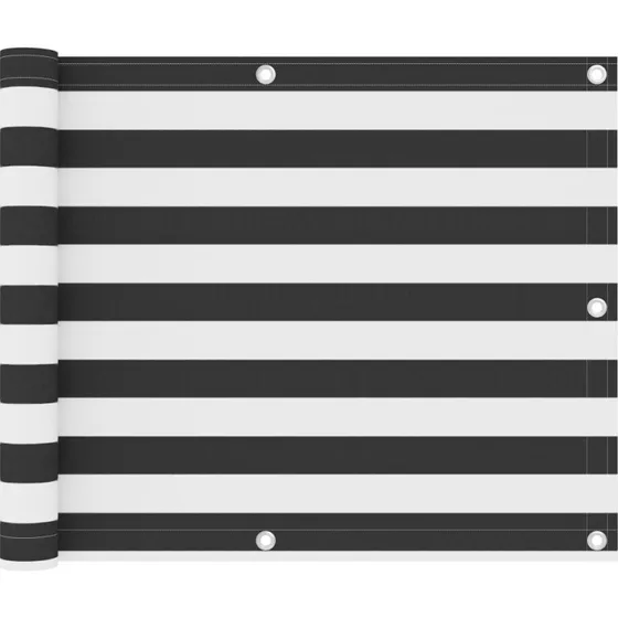 Altanafskærmning 75x600 cm PU Oxford - Antracit/Hvid