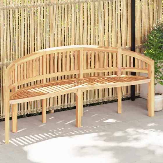 Bananbænk i massivt teak 200 cm