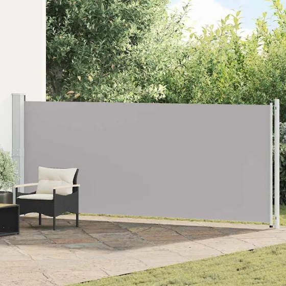 Sammenrullelig sidemarkise 600x160 cm – grå