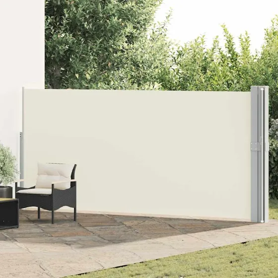Sammenrullelig sidemarkise 170x1200 cm - creme
