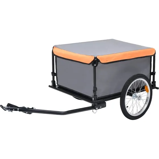 Cykelanhnger 65 kg  gr/orange, foldbar og vandtt