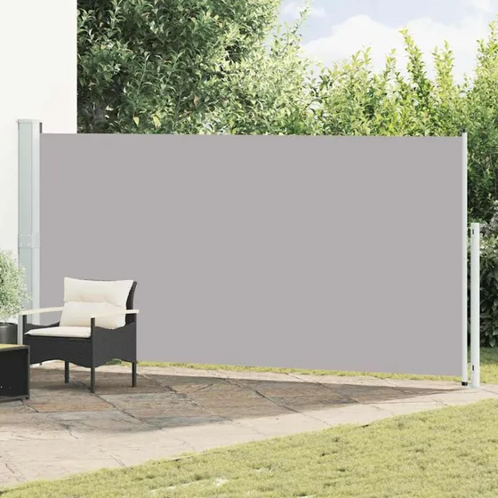 Sammenrullelig sidemarkise 180x500 cm – grå