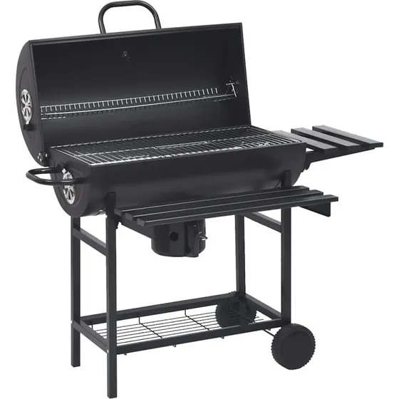 Tndegrill i stl med hjul og hylder 115x85x95 cm
