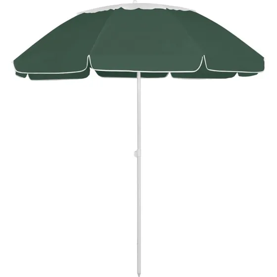 Strandparasol 300 cm grøn - vipbar & UV-beskyttende