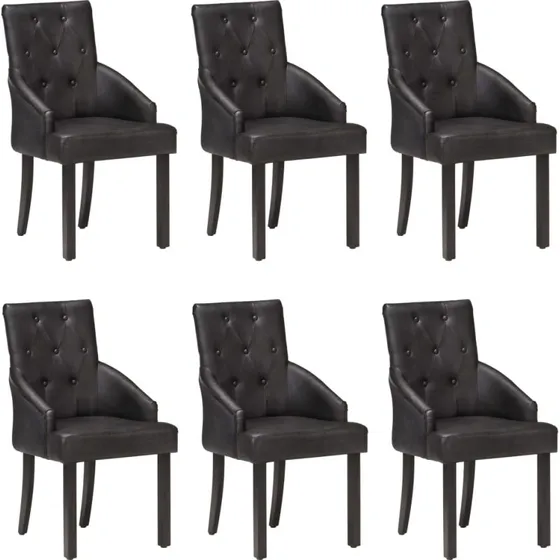 Spisebordsstole 6 stk. gte gedeskind sort, akacietr