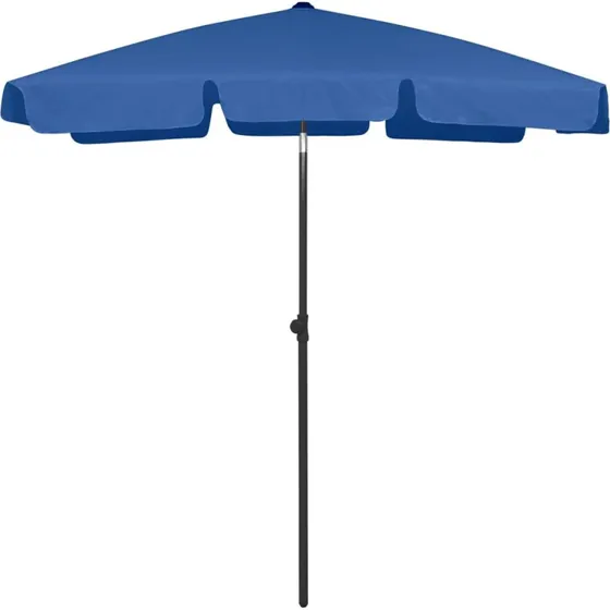 Strandparasol 180x120 cm UV-beskyttende – azurblå