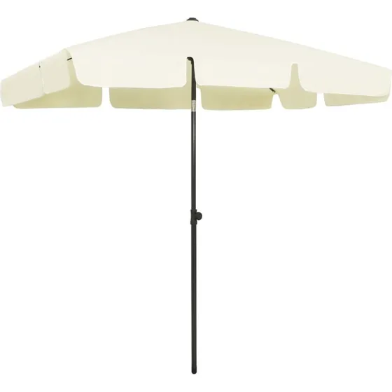 Strandparasol 200x125 cm UV-sandgul med vippefunktion