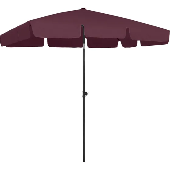 Strandparasol 200x125 cm bordeaux med vippefunktion