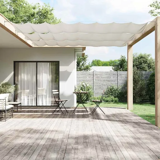 Lodret markise 100x1200 cm i oxfordstof - hvid
