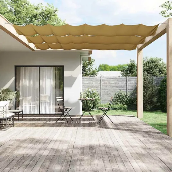 Lodret markise 60x1000 cm i oxfordstof - beige