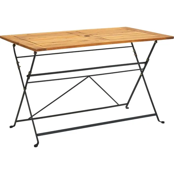 Foldbart havebord i massivt akacietræ 120x70x74 cm