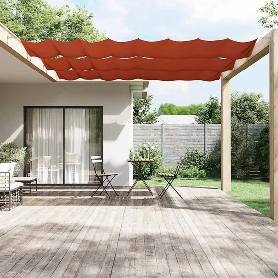 Lodret markise 140x800 cm i oxfordstof, terrakotta