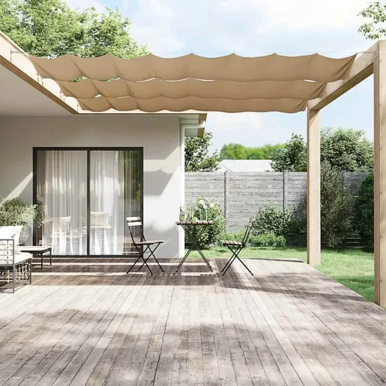 Lodret markise 60x1000 cm i oxfordstof, gråbrun