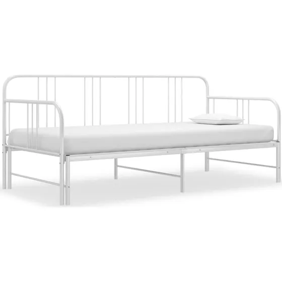 Sengestel til udtræksseng 90x200 cm – metal, hvid