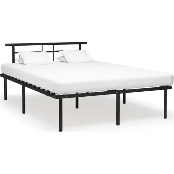 Sengestel 140x200 cm i sort pulverlakeret metal