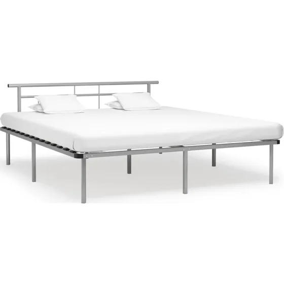Sengestel i metal 200x200 cm – grå