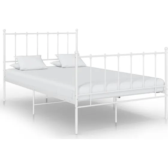 Sengestel 120x200 cm i hvidt pulverlakeret metal