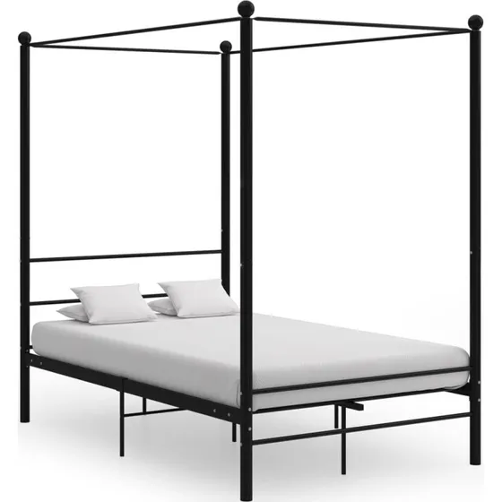 Himmelseng stel 140x200 cm i sort pulverlakeret metal